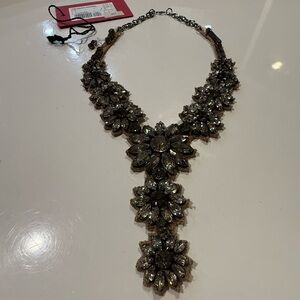 Valentino Elegant Silver Floral Necklace As Is